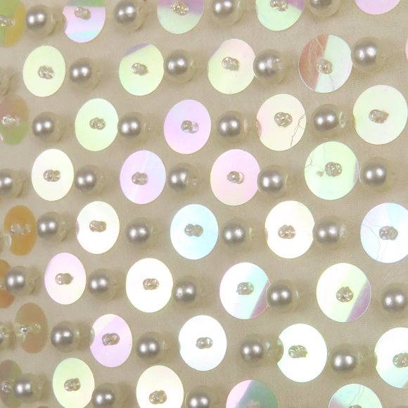 Vintage 80s Pearl Heavily Beaded Cocktail Party Prom Trophy Sheath Dress  S M - Picture 8 of 16